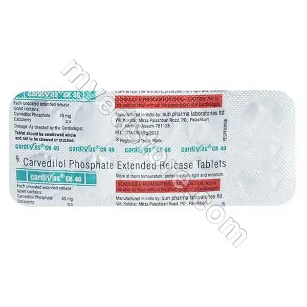 Carvedilol Phosphate Extended Release 40 mg